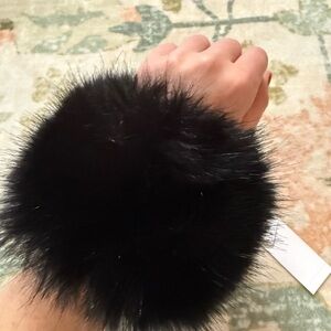 Black Faux Fur Cashmere Cuffs